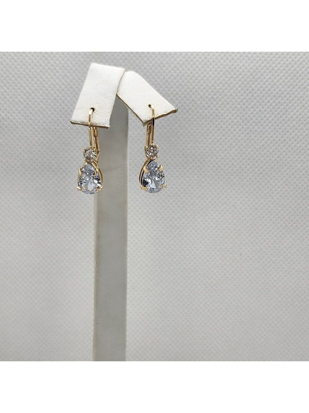 Brand New Brazilian 18k Gold Filled Clear Gemstone Earrings